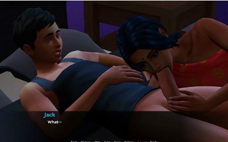 Insimology - Gameplay - Roleplay - Saree -desi Maid Fucks Owner Stepson in Bed