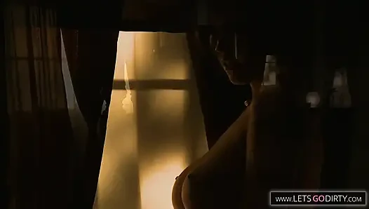 girl with big boobs enjoy huge cook