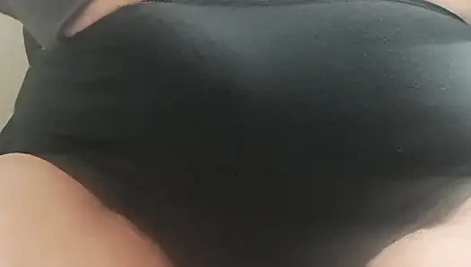 Mom putting her fingers under her panties in her hot vagina