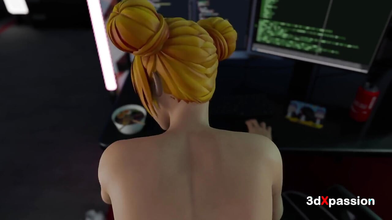 Futa Bonny Enters Wonderland Sector. Sexy Anime Girl Gets Mouth, Ass and Pussy Stuffed by Trans