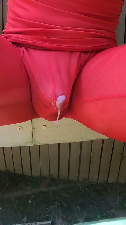 My hard nipples and transparent penis made me cum in front of the cyclists | Clip 1