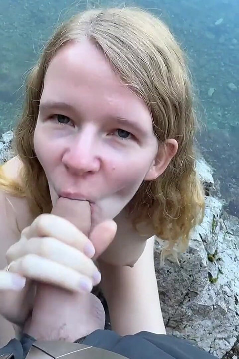 Risky Public Fuck at the Eibsee with Mega Cumshot!