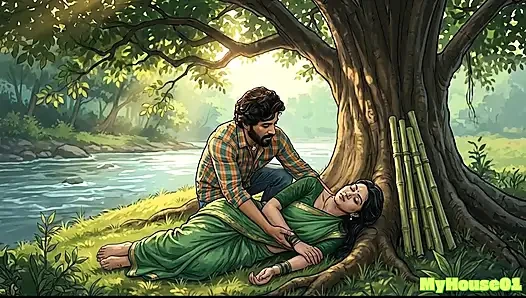 Pushpa Fuck a Modern Women besides on lake