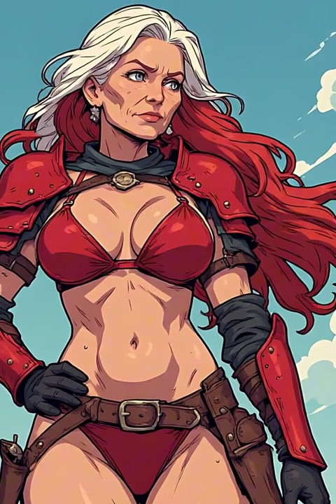 Estilo anime sexy guerrero milfs