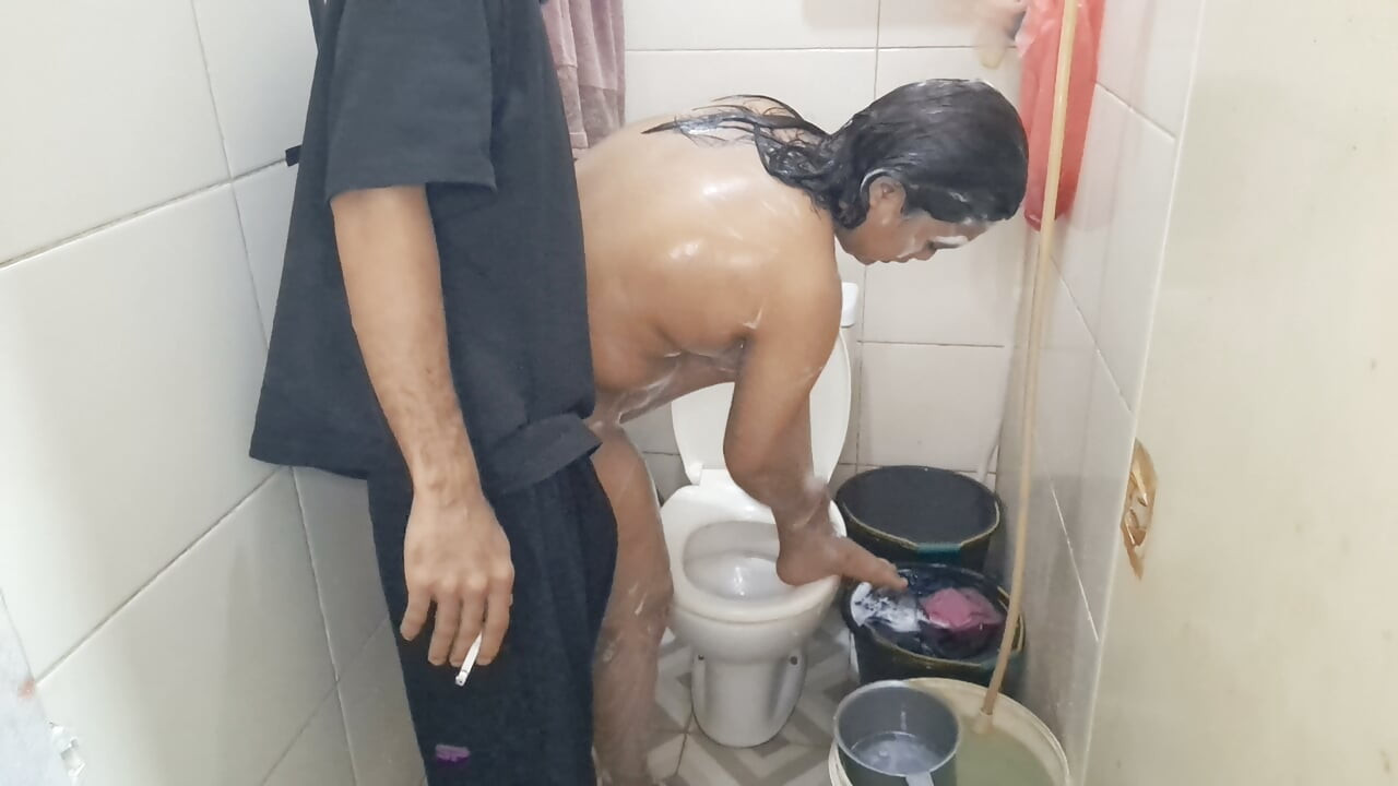 A Woman Who Takes A Shower In A Bathtub