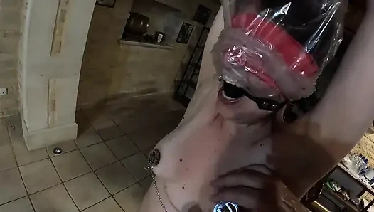 Bondage-BDSM-Spiel in der küche