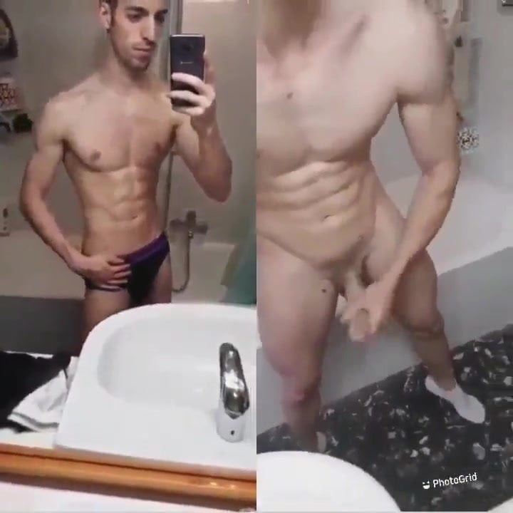 horny skinny guy jerking off