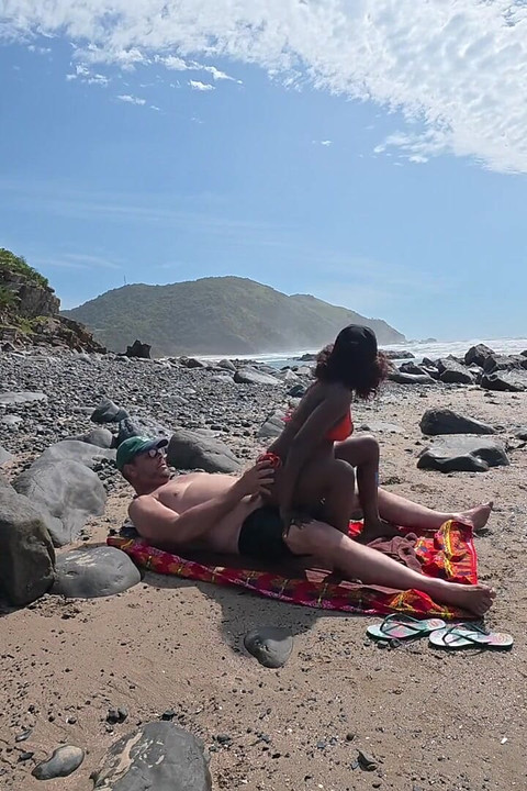 Lost Between Tides and Each Other -horny Ebony MILF Rides Her Lover