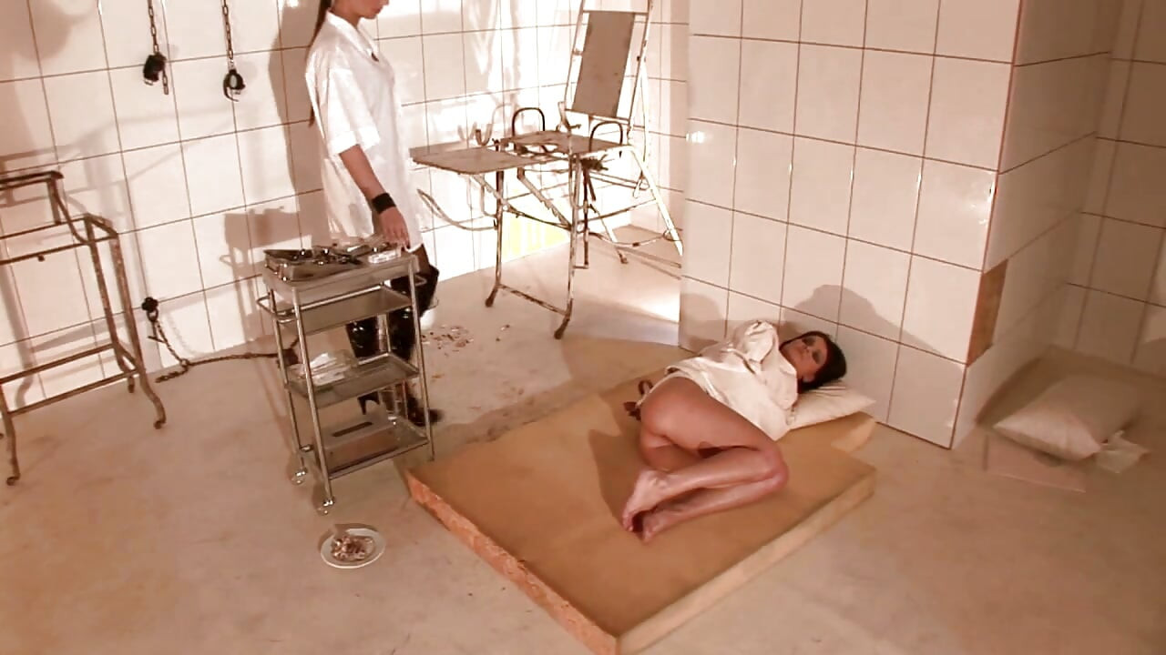 Poor Girl in Straight Jacket Fucked by a Bad Lesbian Doctor