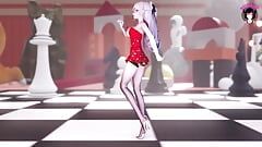 ドレスと長い脚のダンスのキューティーハニー(3D HENTAI)