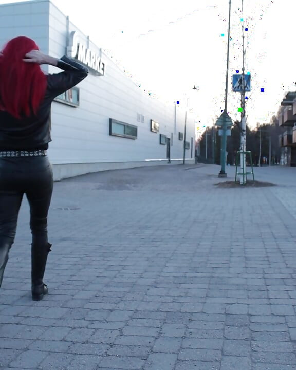 Walking in leather in home town.