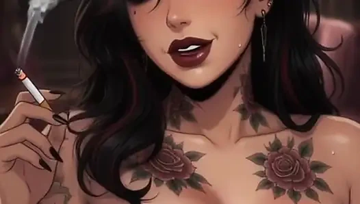 100% AI menghasilkan asap anime dan fetish tato pov joi obrolan kotor solo menggoda