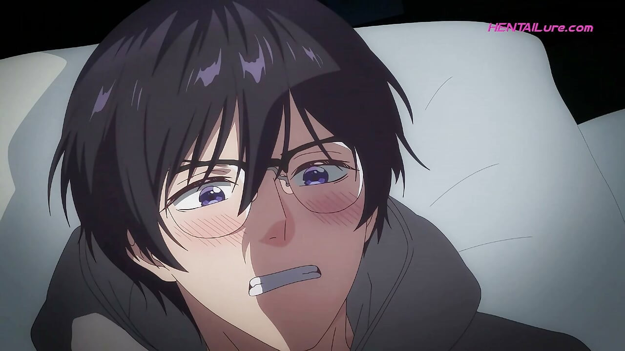 Cu no ar, o submisso geme enquanto uma carga grossa jorra dentro do cu apertado - HENTAI Anime