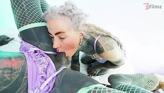 POV TRANS threesome - tattooed Mazhem & Josh