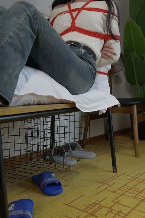 He Hung up His Girlfriend's Bare Feet and Cuffed Her Toes with His Thumbs
