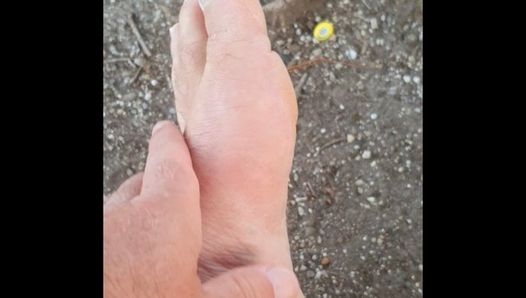 Master Ramon's divine feet walking barefoot. Ready to lick?