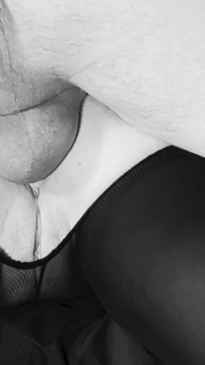 Crotchless Stocking Sub Bareback pussy and ass fuck with cum in ass | Clip 2