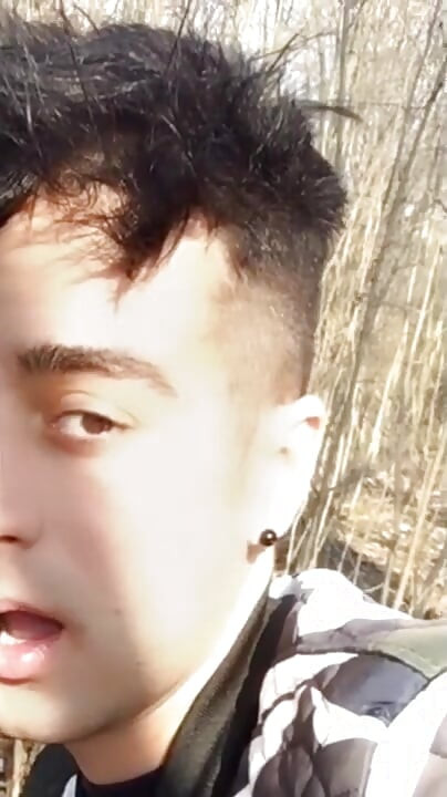 Touching and Tasting Own Cum From the Ground