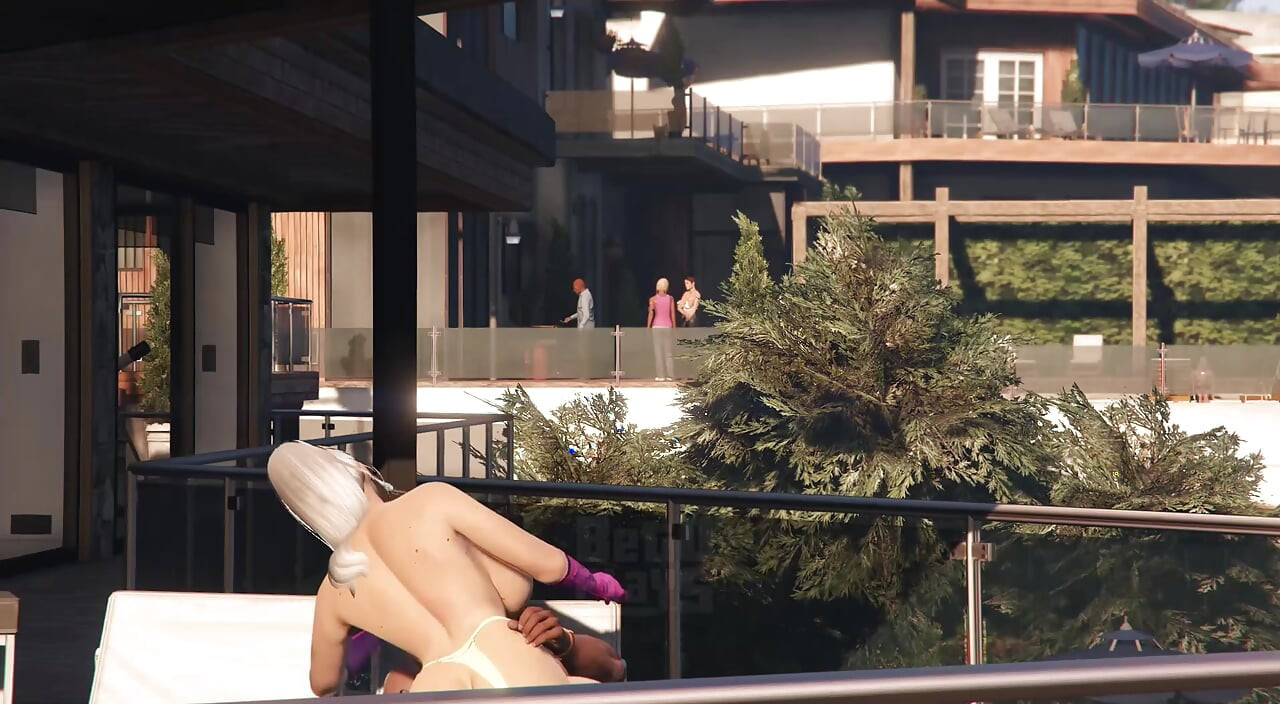 GTA V Big Booty Lady in pink gloves destroys Franklin Part 3