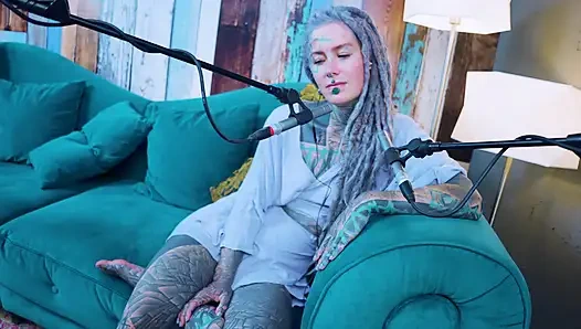 I talk about G - Grattitude- ASMR podcast SFW talking goth skinny girl dreadlocks tattoo model inked girl
