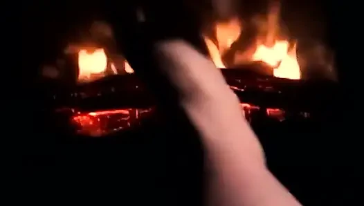 Warming My Feet on the Fire so They Get Warm and Sweaty for Your Cock and Balls