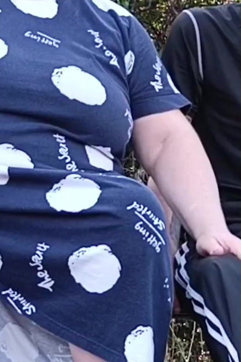Stepmom in a Park Fingering My Dick on a Bench