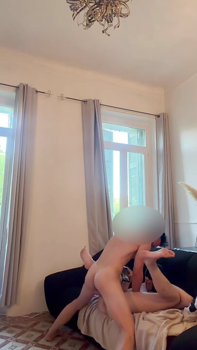 His cock smashes my ass and makes the sofa back up