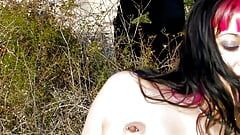 Fat Ass Chic With Red Bangs Enjoys Anal Fucked Outdoor
