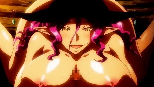 Ведьмы-шлюшки жестко трахаются в мире магов! Kyonyuu Elf Oyako Saimin, хентай, порно, хентай секс сцены