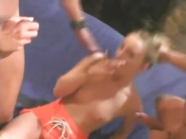 Blonde teen gets double penetrated