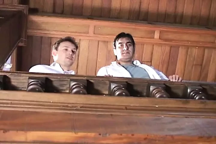 Two lucky school guys screwing a lesbian couple