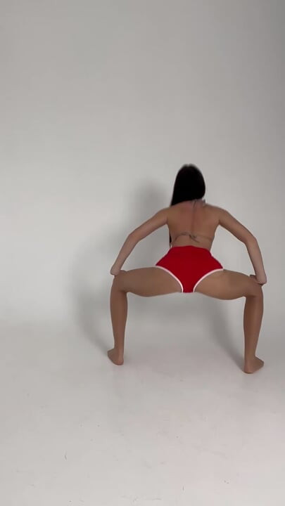 yoga srorn red shorts in home