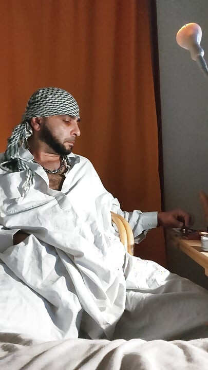 Dirtyjunkbro Dressed in Afghan Clothes, Cover Socks Piss in and Piss Drink