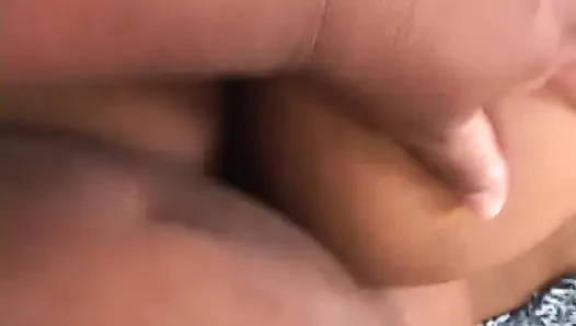 Nasty curvaceous black girl Diamond with red hair gets fucked pov doggy style and jizzedd on her big jugs