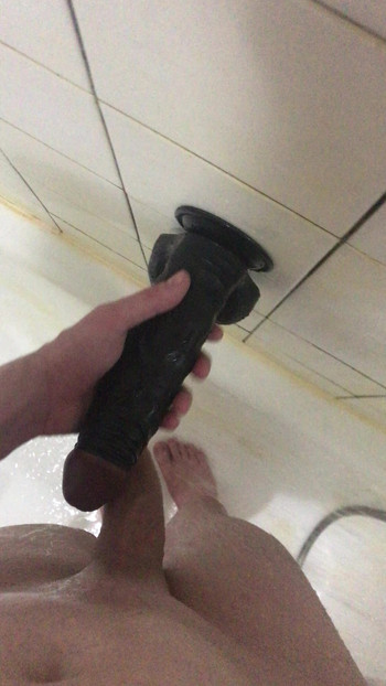Stroking BBC dildo thinking about the real one