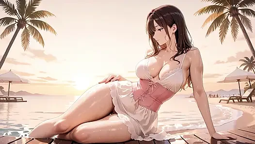 Threesome hentai nakal - dua waifus dicrot di dalam sama dua kontol