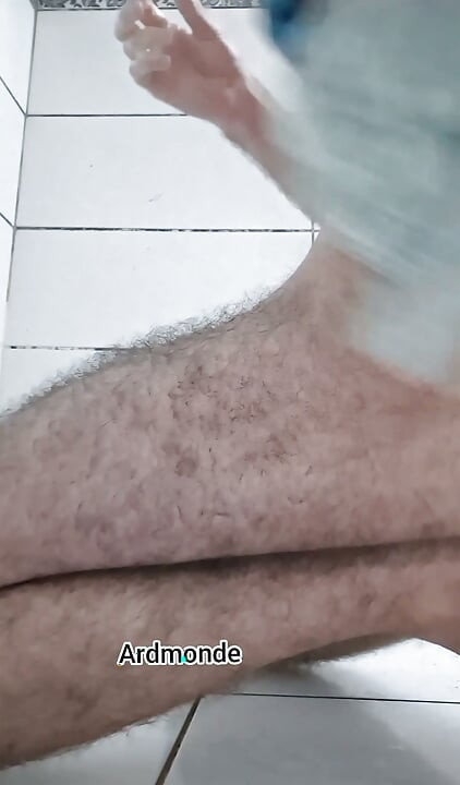 I slowly undress and soap and masturbate my body cumming while fingering my hairy virgin ass