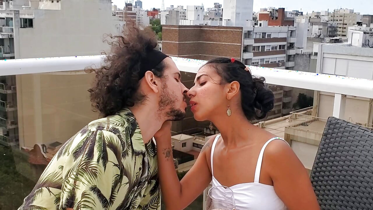 Wild Hope has sex with her future husband's best friend hours before the wedding, public sex on the rooftop