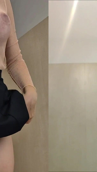 Iconic moment from "Changing Room Fantasy - Big Booty Blonde in Naughty Lingerie. No Panties, Big Curves"