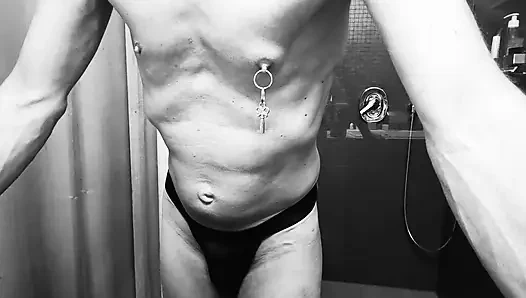 Anal self fisting in jockstrap with huge ass lips and prolapse