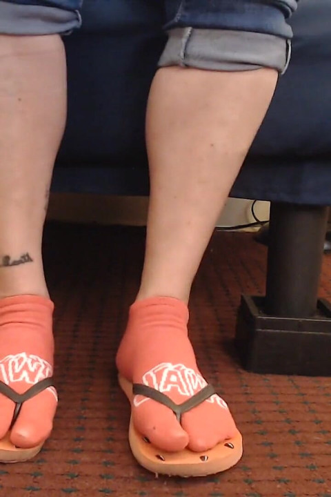 Watermelon Red Flipflops Red Ankle Socks
