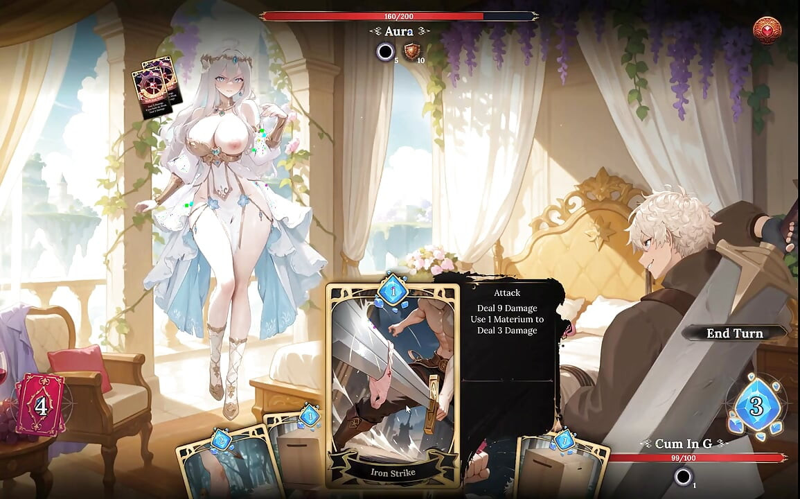 Aura 2 Lust of the Gods Hentai Game Ep.1 Stripping SEX battle with my GODDESS WIFE !