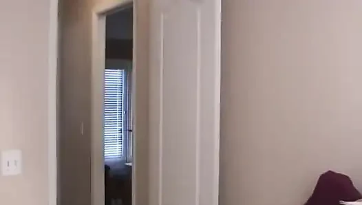 Rachel gives stepson footjob