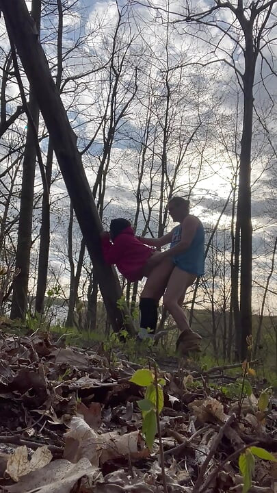 Hot milf fucked doggy after hike