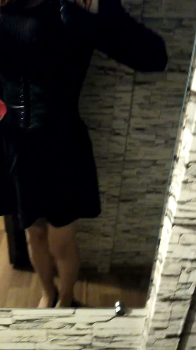Red-haired sissy Sonechka was almost caught on the staircase during anal self-pleasure | Clip 1