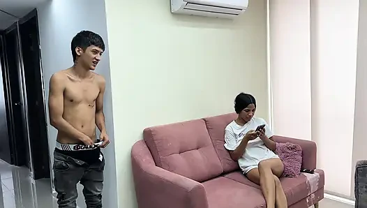 I get horny watching my brunette big ass stepsister masturbate in the living room. Ends up in real homemade sex with Erickandzoe