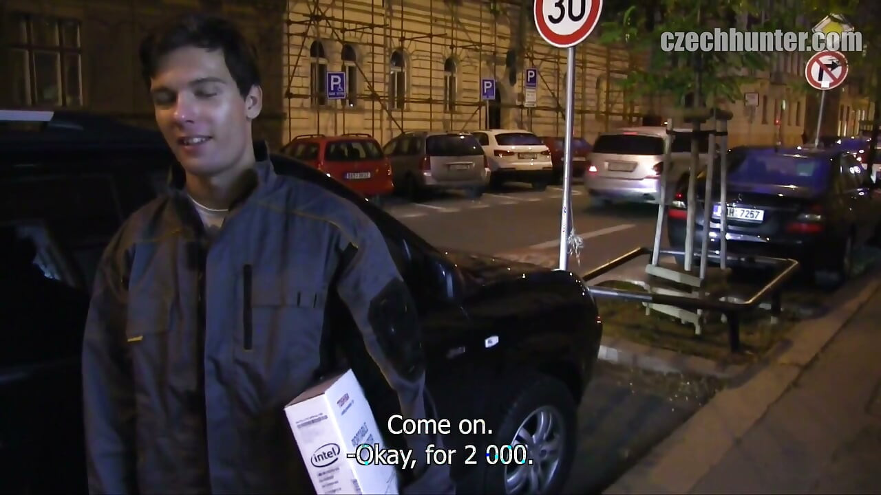 Czech Hunter - Naughty Czech Hunter Offers Cash Bonus to a Working Driver & Fucks Him in a Delivery Van