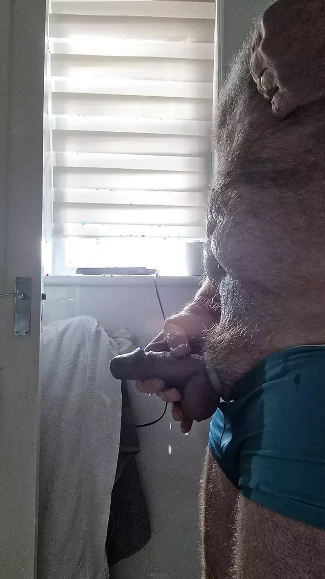 Pissing my blue Hugo Boss pants