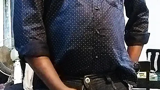 Blue denim shorts