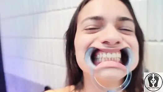 4K Dental Hygienist Routine Mouth Fetish Closeups Naked